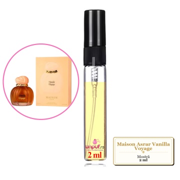 Mostra fiola din Parfumul Maison Asrar Vanilla Voyage, decant sticla cu pulverizator
