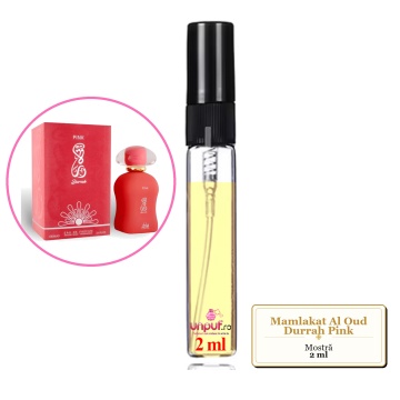 Mostra fiola din Parfumul Mamlakat Al Oud Durrah Pink, decant sticla cu pulverizator - Img 2