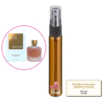 Mostra fiola din Parfumul Pendora Scents Amber Grand, decant sticla cu pulverizator