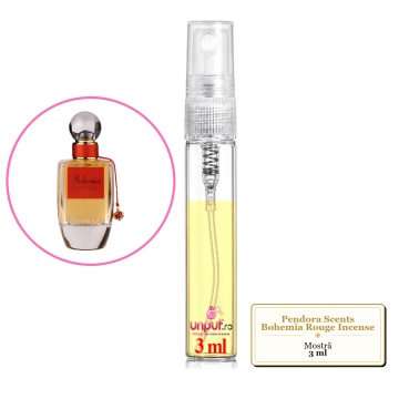 Mostra fiola din Parfumul Pendora Scents Bohemia Rouge Incense, decant sticla cu pulverizator - Img 3