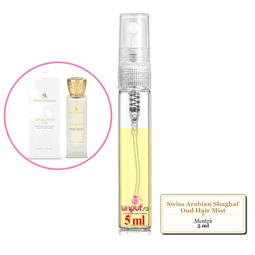 Mostra Fiola Din Parfumul Swiss Arabian Shaghaf Oud, Hair Mist, Decant Sticla Cu Pulverizator - Img 3