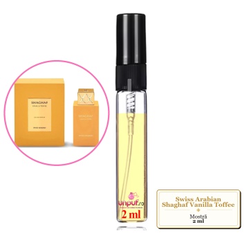 Mostra fiola din Parfumul Swiss Arabian Shaghaf Vanilla Toffee, decant sticla cu pulverizator - Img 2