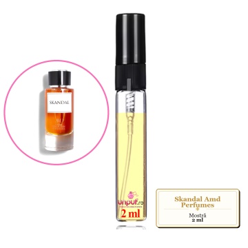 Mostra fiola din Skandal Amd Perfumes, decant sticla cu pulverizator