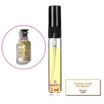 Mostra fiola din Venom Amd Perfumes, decant sticla cu pulverizator