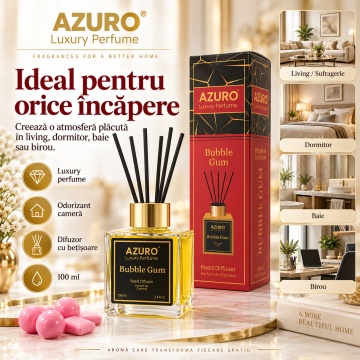 Odorizant Cameră Azuro Bubble Gum Luxury Perfume – 100 ml - Img 3