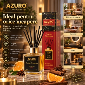 Odorizant Cameră Azuro Orange Cinnamon Luxury Perfume – 100 ml - Img 3
