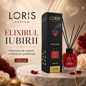 Odorizant de Cameră cu Bețișoare Parfumate Loris Parfum Love Potion, 120 ml, Esență Elixirul Iubirii, Miros Elegant și Persistent - Img 2