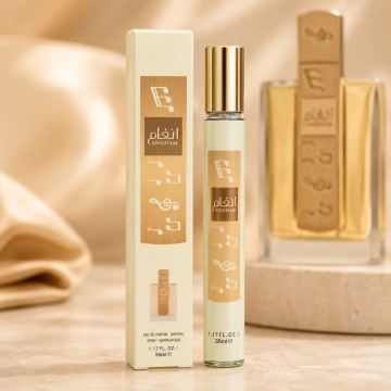 Parfum Angham 35 ml, Apă de Parfum Unisex, Aromă Oriental Vanilată, Dulce și Condimentată, Format Compact, Note de Mandarină, Ghimbir, Piper Roz, Pralină, Lavandă, Cacao, Mosc, Ambră și Vanilie