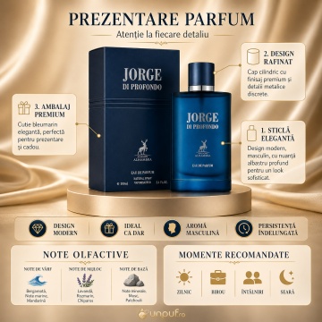 Parfum Arăbesc Alhambra Jorge Di Profondo Maison Alhambra 100 ml, Apă de Parfum Bărbați, Aromă Acvatic Proaspătă, Inspirat Acqua di Gio Profondo - Img 3