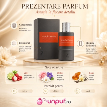 Parfum Arăbesc Alhambra Perfect Harmony Maison Alhambra 100 ml, Apă de Parfum Unisex, Damă și Bărbat, Aromă Floral Fructată, Inspirat Hibiscus Mahajad - Img 3