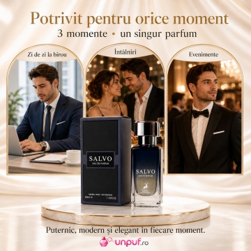 Parfum Arăbesc Alhambra Salvo 30 ml, Apă de Parfum Bărbați, Maison Alhambra, Inspirat Sauvage, Aromă Aromatic Proaspătă cu Note Citrice, Bergamotă, Piper, Patchouli, Geranium, Lavandă, Ambroxan, Cedru și Labdanum - Img 6