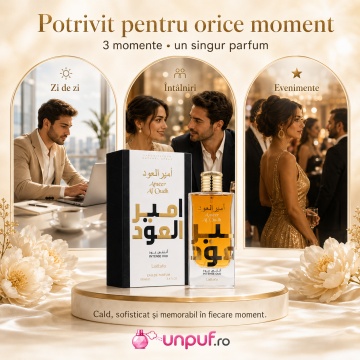 Parfum Arăbesc Ameer Al Oudh Intense Lattafa 100 ml, Apă de Parfum Unisex, Damă și Bărbat, Inspirat By The Fireplace Maison Margiela, Aromă Oriental Ambrată Lemnoasă Dulce cu Șofran, Nucșoară, Absint, Labdanum, Mușcată, Note Lemnoase, Oud, Pielărie și Van - Img 6