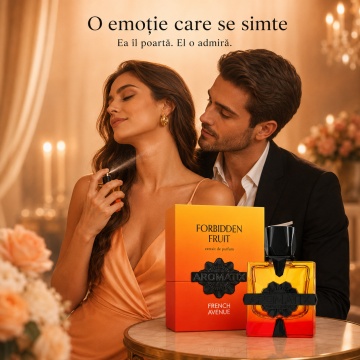 Parfum Arăbesc Aromatix Forbidden Fruit French Avenue 100 ml, Apă de Parfum Unisex, Damă și Bărbat, Inspirat Sun Gria, Aromă Ambrată Floral Fructată Dulce cu Portocală Sângerie, Bergamotă, Cardamom, Măr Roșu, Piersică, Margarita, Trandafir, Vanilie, Ambră - Img 5