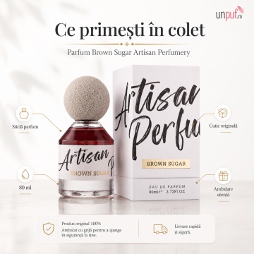 Parfum Arăbesc Artisan Perfumery Brown Sugar Fragrance World 80 ml, Apă de Parfum Unisex, Damă și Bărbat, Aromă Gurmand Dulce cu Caramel, Fructe Dulci, Zahăr, Praline, Flori Albe, Tonka, Ambră, Mosc și Vanilie - Img 5
