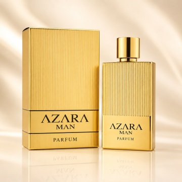 Parfum Arăbesc Azara Man Fragrance World 100 ml, Apă de Parfum Bărbat, Aromă Aromatic Lemnos Condimentată cu Bergamotă, Lămâie, Piper, Geranium, Lavandă, Salvie, Paciuli, Ambră, Cedru și Mosc