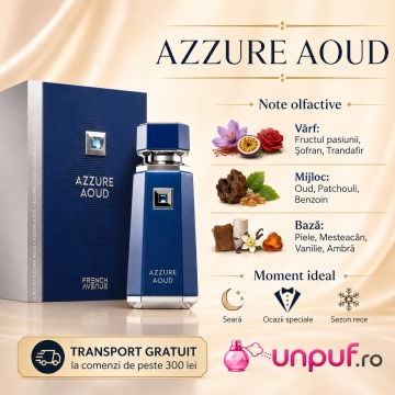 Parfum Arăbesc Azzure Aoud French Avenue 100 ml, Apă de Parfum pentru Bărbați, Inspirat Oud Maracuja Maison Crivelli, Aromă Oriental Lemnoasă cu Accente de Maracuja, Șofran, Trandafir, Lemn Cald, Note Rășinoase, Oud, Patchouli, Ambră și Mosc - Img 9
