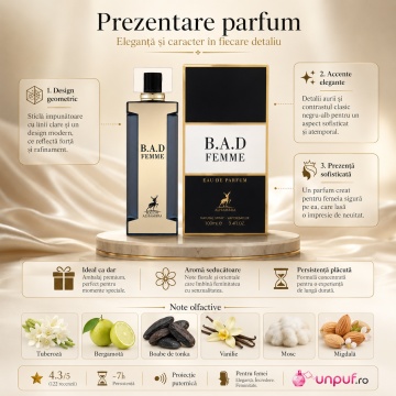 Parfum Arăbesc B.A.D. Femme Maison Alhambra 100 ml, Apă de Parfum Damă, Oriental Floral - Img 3