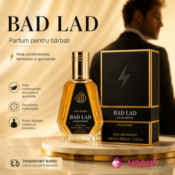 Parfum Arăbesc Bad Lad Eau de Parfum 50 ml, Bărbat, Aromă Oriental Lemnos Gourmand, Condimentată, Intensă și Masculină, Inspirată de Bad Boy Le Parfum Carolina Herrera - Img 10