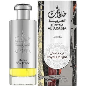 Parfum Arăbesc Bărbat Khaltaat Al Arabia Royal Delight Lattafa 100 ml, Apă de Parfum, Inspirat de Percival, Aromă Oriental Condimentată cu Măr, Fructe, Nucșoară, Cuișoare, Condimente, Lemn de Cedru, Mosc și Ambră - Img 11