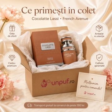 Parfum Arăbesc Cocolatte Lassi French Avenue 80 ml, Apă de Parfum Unisex, Damă și Bărbat, Inspirat Soleil Blanc, Aromă Gurmand Dulce cu Caramel, Fructe Dulci, Zahăr, Praline, Flori Albe, Note Cremoase, Tonka, Ambră, Mosc și Vanilie - Img 4