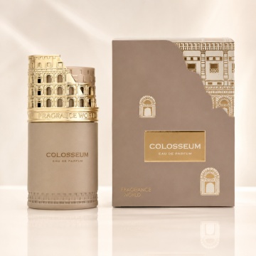 Parfum Arăbesc Colosseum Fragrance World 100 ml, Apă de Parfum Unisex, Damă și Bărbat, Aromă Lemnos Aromatică Puternică cu Grapefruit, Bergamotă, Piper, Paciuli, Lavandă, Salvie, Ambră, Cedru, Mosc și Vetiver