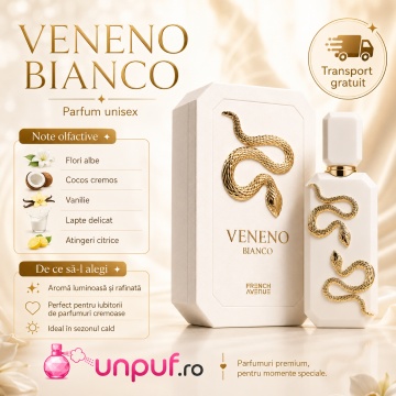 Parfum Arăbesc Damă Veneno Bianco French Avenue 100 ml, Apă de Parfum, Inspirat de Sunkissed Goddess Kilian, Aromă Lăptoasă Florală și Luminoasă cu Citrice, Flori Albe, Cocos Cremos, Vanilie, Lapte Delicat, Lemn de Cedru, Ambră și Mosc - Img 9