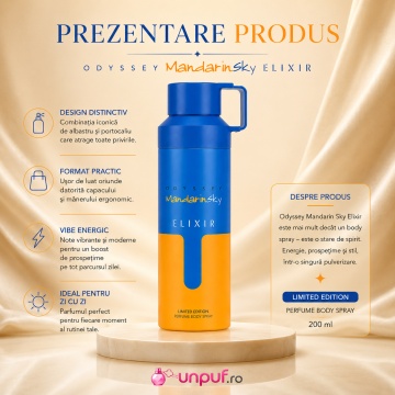 Parfum Arăbesc Deodorant Armaf Odyssey Mandarin Sky Elixir 200 Ml - Img 2