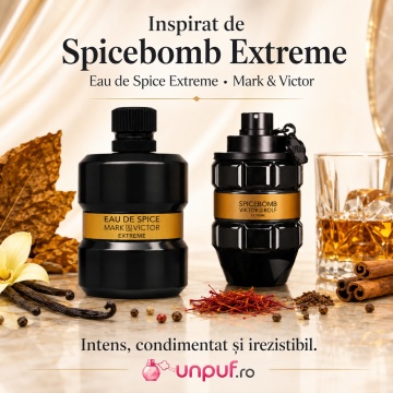 Parfum Arăbesc Eau De Spice Extreme Mark & Victor Fragrance World 100 ml, Apă de Parfum Bărbați, Aromă Lemnos Condimentată cu Scorțișoară, Chimion, Șofran, Whiskey, Tutun și Vanilie - Img 8