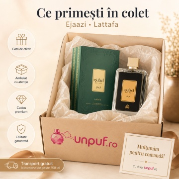 Parfum Arăbesc Ejaazi Lattafa 100 ml, Apă de Parfum Bărbat, Aromă Citric Condimentată cu Cardamom, Citrice, Lavandă, Portocală, Piper, Paciuli, Ambră, Ambroxan, Cedru, Vetiver și Note Lemnoase - Img 4