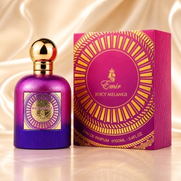 Parfum Arăbesc Emir Juicy Melange 100 ml, Apă de Parfum Unisex Damă și Bărbat, Aromă Fructat Florală, Dulce, Luminoasă, Suculentă și Elegantă, Inspirată de Eden Sparkling Lychee