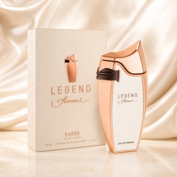 Parfum Arăbesc Emper Legend Femme 80 ml, Apă de Parfum Unisex, Damă și Bărbat, Inspirat Legend Pour Femme, Aromă Floral Fructată Feminină cu Fructe Roșii, Bergamotă, Piersică, Flori Albe, Iasomie, Trandafir, Lemn de Cedru, Mosc și Vanilie