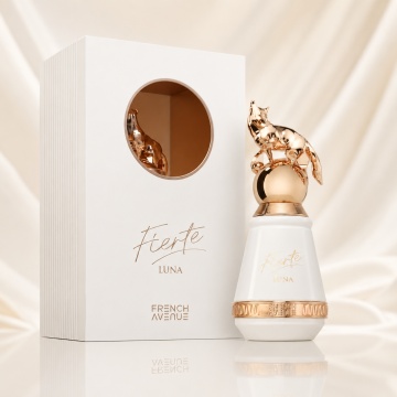 Parfum Arăbesc Fierte Luna French Avenue 80 ml, Apă de Parfum Unisex, Damă și Bărbat, Inspirat Naxos Xerjoff, Aromă Aromatic Orientală Dulce și Elegantă cu Miere, Vanilie, Lavandă, Tutun, Citrice, Scorțișoară, Flori Albe, Lemn de Cedru, Ambră și Mosc