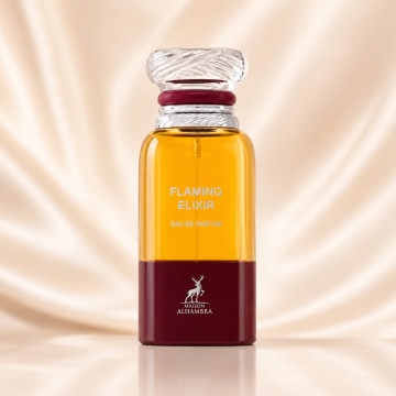Parfum Arăbesc Flaming Elixir Maison Alhambra 80 ml, Apă de Parfum Unisex, Damă și Bărbat, Inspirat Cherry Smoke Tom Ford, Aromă Oriental Condimentată cu Vișină, Șofran, Caisă, Măslină, Osmanthus, Pielărie, Note de Fum, Note Lemnoase, Ulei Cypriol și Naga - Img 2