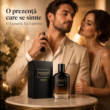 Parfum Arăbesc Genuine Man Giovany Reserve Fragrance World 100 ml, Apă de Parfum Bărbat, Aromă Lemnos Ambrată cu Iris, Whisky, Bergamotă, Castan, Cacao, Lavandă, Cedru, Patchouli și Ambră - Img 5