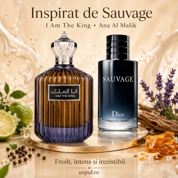 Parfum Arăbesc I Am The King Ard Al Zaafaran 100 ml, Apă de Parfum Bărbați, Inspirat Sauvage Dior, Aromă Aromatic Fougere cu Bergamotă, Lămâie, Mandarină, Piper, Lavandă, Anason, Ambră, Labdanum și Vanilie - Img 8