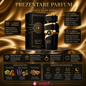 Parfum Arăbesc Just Aswad Fragrance World 100 ml, Apă de Parfum Bărbat, Aromă Lemnos Aromatică, Condimentată, Puternică, Elegantă și Masculină, Inspirată de Sauvage Elixir Dior - Img 3
