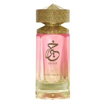 Parfum Arăbesc Khair Peach Delulu Paris Corner 100 ml, Apă de Parfum Unisex Damă și Bărbat, Aromă Fructat Gurmandă, Dulce, Luminoasă și Irezistibilă, cu Fructe Tropicale, Citrice, Piersică, Caramel, Flori Albe, Mosc și Vanilie, Inspirată de Peach's Reveng - Img 11