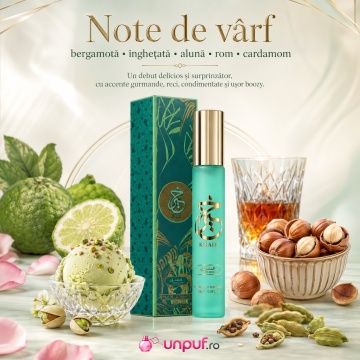 Parfum Arăbesc Khair Pistachio Paris Corner 15 ml, Apă de Parfum Unisex Damă și Bărbat, Aromă Gurmandă cu Nuci, Fistic, Bergamotă, Cardamom, Praline, Cremă, Flori Albe, Tonka, Mosc și Vanilie, Inspirată de Yum Pistachio Gelatto Kayali - Img 5