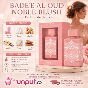 Parfum Arăbesc Lattafa Bade’e Al Oud Noble Blush 100 ml, Apă de Parfum Damă, Aromă Floral Gurmandă cu Lapte, Trandafir, Bezea, Migdale Amare, Santal, Mosc și Vanilie - Img 9