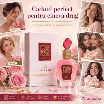 Parfum Arăbesc Lattafa Candy Rose 100 ml, Apă de Parfum Damă, Aromă Florală cu Trandafir, Mosc și Ambră - Img 7