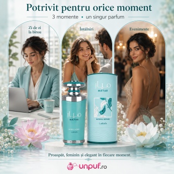 Parfum Arabesc Lattafa Mayar Natural Intense EDP 100 ml, Damă, Proaspăt Acvatic și Floral Fructat - Img 9