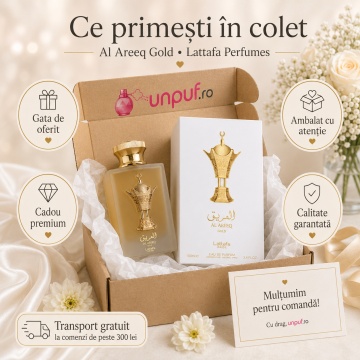 Parfum Arăbesc Lattafa Pride Al Areeq Gold 100 ml, Apă de Parfum Unisex, Aromă Orientală Ambrată cu Piele, Șofran, Vanilie, Tămâie și Lemn Ambrat - Img 4
