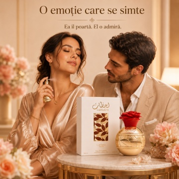Parfum Arăbesc Lattafa Pride Lahdath EDP 80 ml Unisex, Inspirat Roses Vanille, Aromă Floral Gurmandă cu Trandafir, Vanilie, Mosc, Caramel, Lămâie și Lemn de Cedru - Img 5