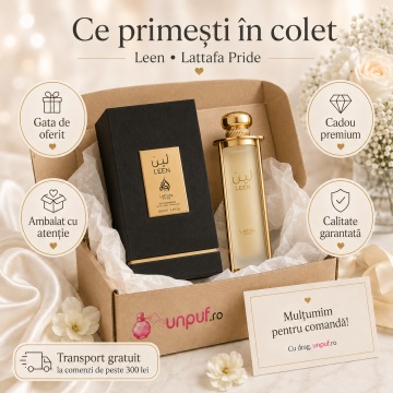 Parfum Arăbesc Lattafa Pride Leen 100 ml, Apă de Parfum Unisex, Aromă Oriental Florală cu Mango, Ghimbir, Bergamotă, Iasomie și Santal - Img 4