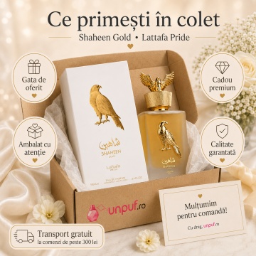 Parfum Arăbesc Lattafa Pride Shaheen Gold 100 ml, Apă de Parfum Unisex, Aromă Oriental Fresh Fructată cu Grapefruit, Lavandă, Ananas, Vanilie și Patchouli - Img 4