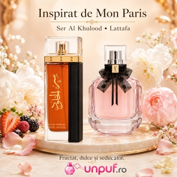 Parfum Arăbesc Lattafa Ser Al Khulood Brown EDP 100 ml Damă, Inspirat Mon Paris, Aromă Floral Aromată cu Căpșuni, Zahăr, Iasomie, Tuberoză, Ambră, Mosc și Vanilie - Img 8