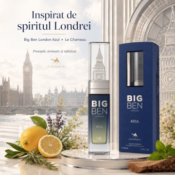 Parfum Arăbesc Le Chameau Big Ben London Azul EDP 85 ml Unisex, Aromă Aromatic Orientală cu Citrice, Condimente, Lavandă, Flori Albe, Cedru, Ambră și Mosc - Img 8