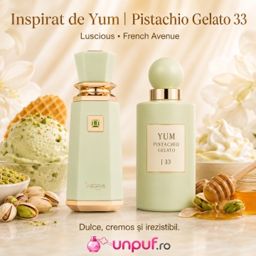 Parfum Arăbesc Luscious French Avenue EDP 100 ml Damă, Inspirat Kayali Yum Pistachio Gelato, Aromă Gourmand Fructat Cremoasă cu Fructe Roșii, Bergamotă, Piersică, Frișcă, Pralină, Caramel, Mosc și Vanilie - Img 8