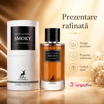 Parfum Arăbesc Maison Alhambra Smoky 100 ml, Apă de Parfum Unisex, Damă și Bărbat, Aromă Oriental Tămâioasă cu Citrice, Condimente, Piper, Labdanum, Lemn Afumat, Tămâie, Oud, Ambră, Mosc și Rășini - Img 9