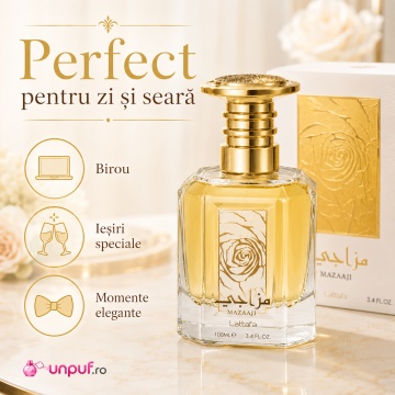 Parfum Arăbesc Mazaaji Lattafa EDP 100 ml Damă, Inspirat Le Parfum Royal Elie Saab, Aromă Citric Florală cu Floare de Portocal, Mandarină, Note Tropicale, Trandafir, Vanilie, Mosc și Lemn de Santal - Img 8